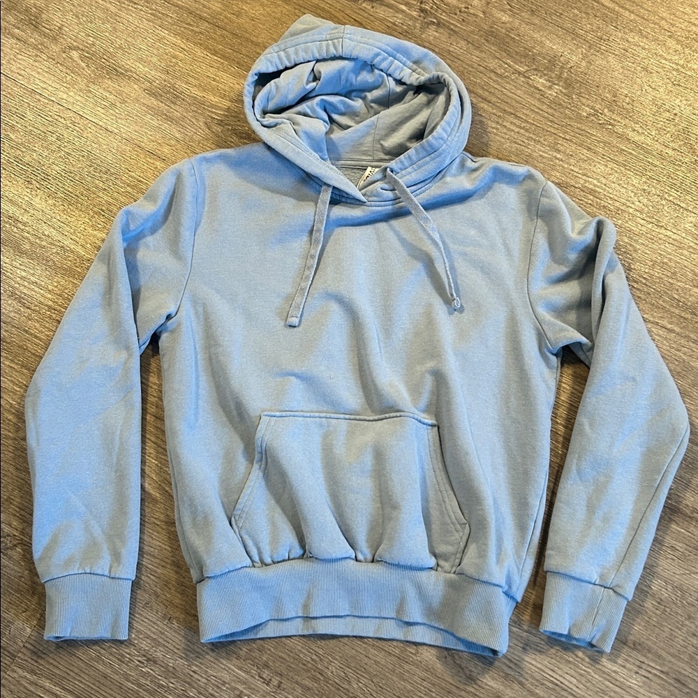H&M Blue Gray Hoodie Womens XS Pullover Sweatshirt Basic Cozy Fleece Casual